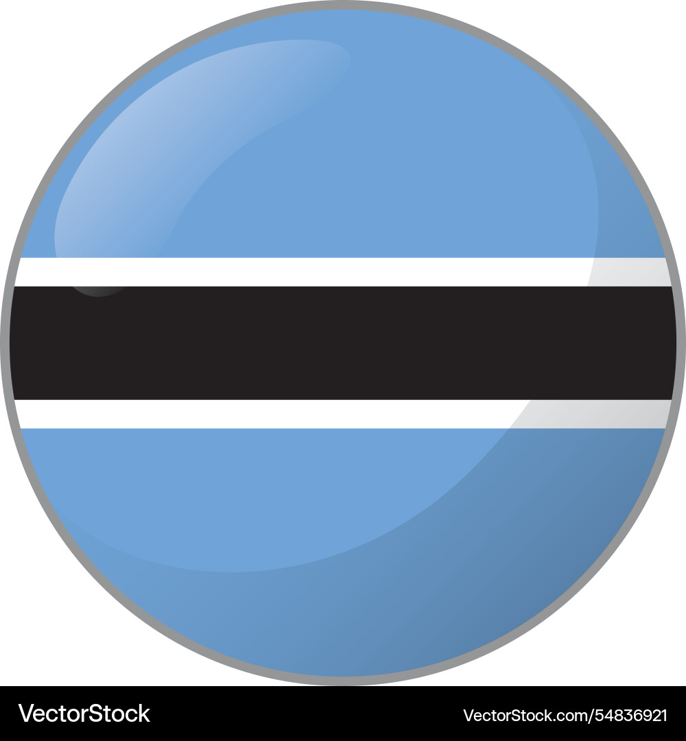 Icon representing round button flag of botswana Icon representing round button flag of botswana vector image