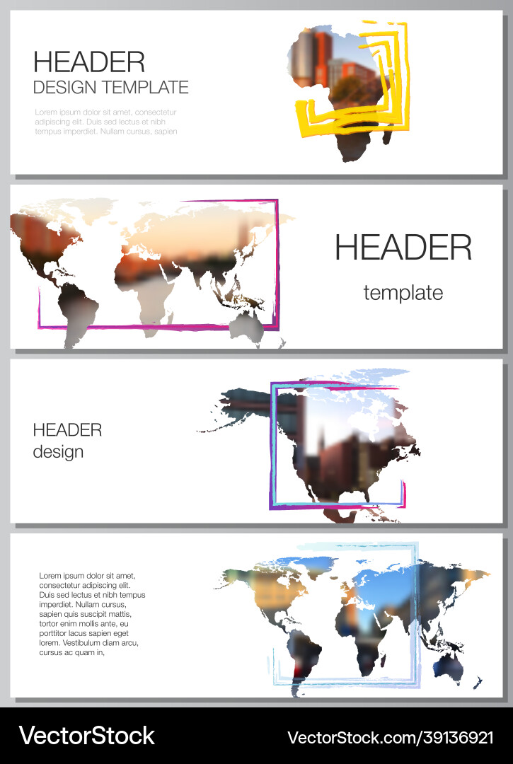 Layout of headers banner templates Layout of headers banner templates vector image