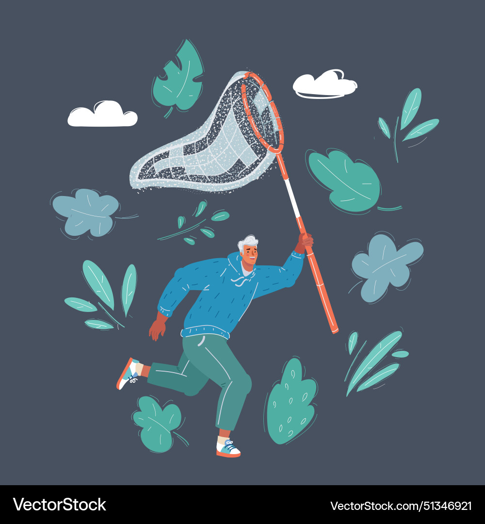 Man run with an empty Man run with an empty vector image