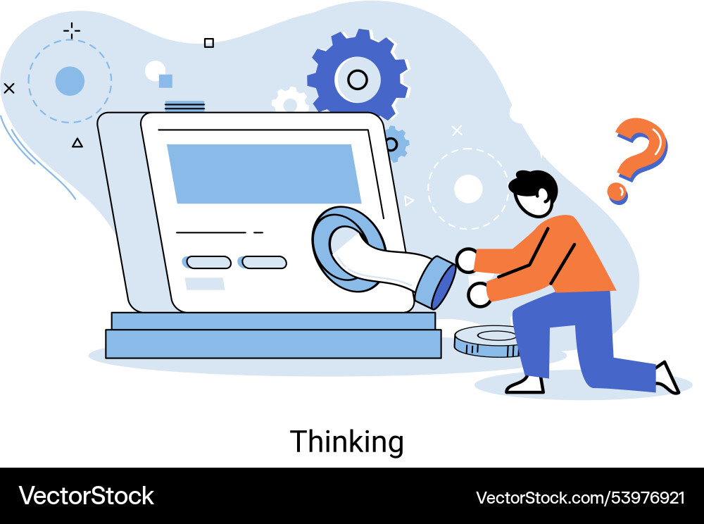 Problem solving concept woman wondering Problem solving concept woman wondering vector image