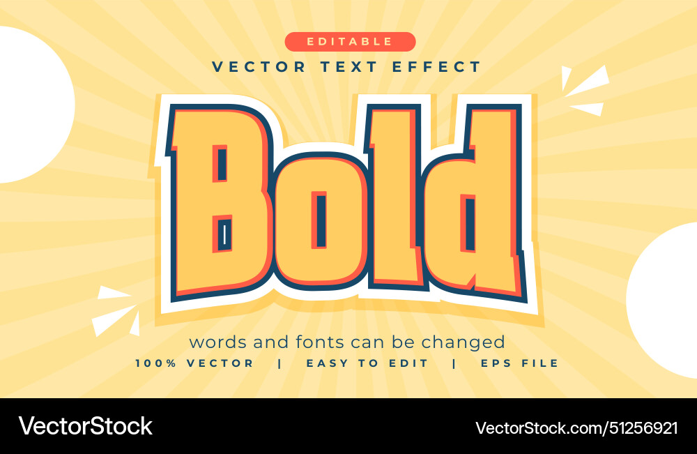 Text effect style bold editable font design vector image