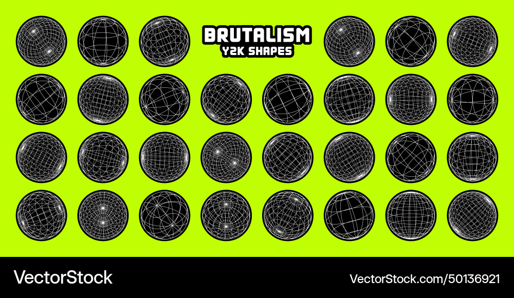 Wireframe shapes lined sphere perspective mesh Wireframe shapes lined sphere perspective mesh vector image