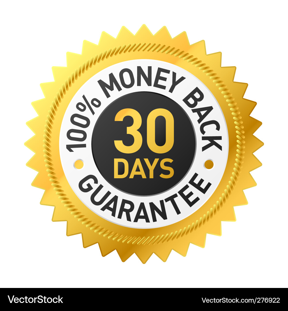 30 Day Money Back Guarantee Label vector image