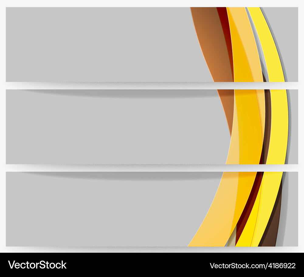 Abstract headers set wave design vector image