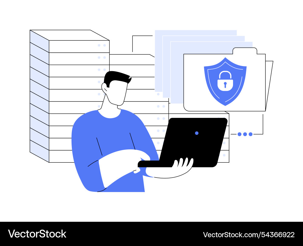 Big data security isolated cartoon Big data security isolated cartoon vector image