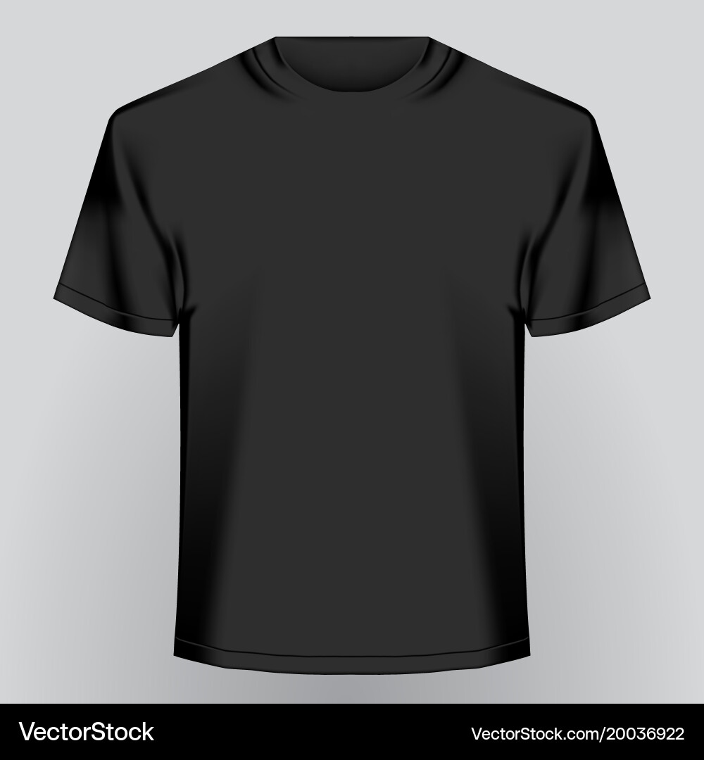 Black empty t-shirt Royalty Free Vector Image - VectorStock