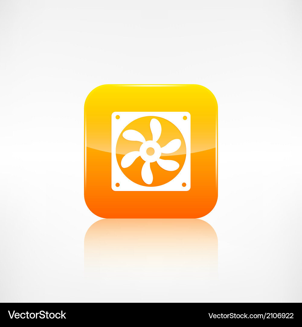 Computer cooling fan icon application button vector image