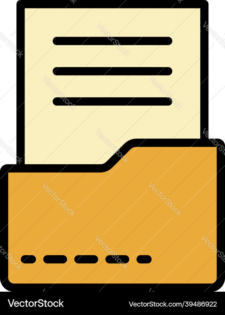 Document in folder icon color outline Document in folder icon color outline vector image