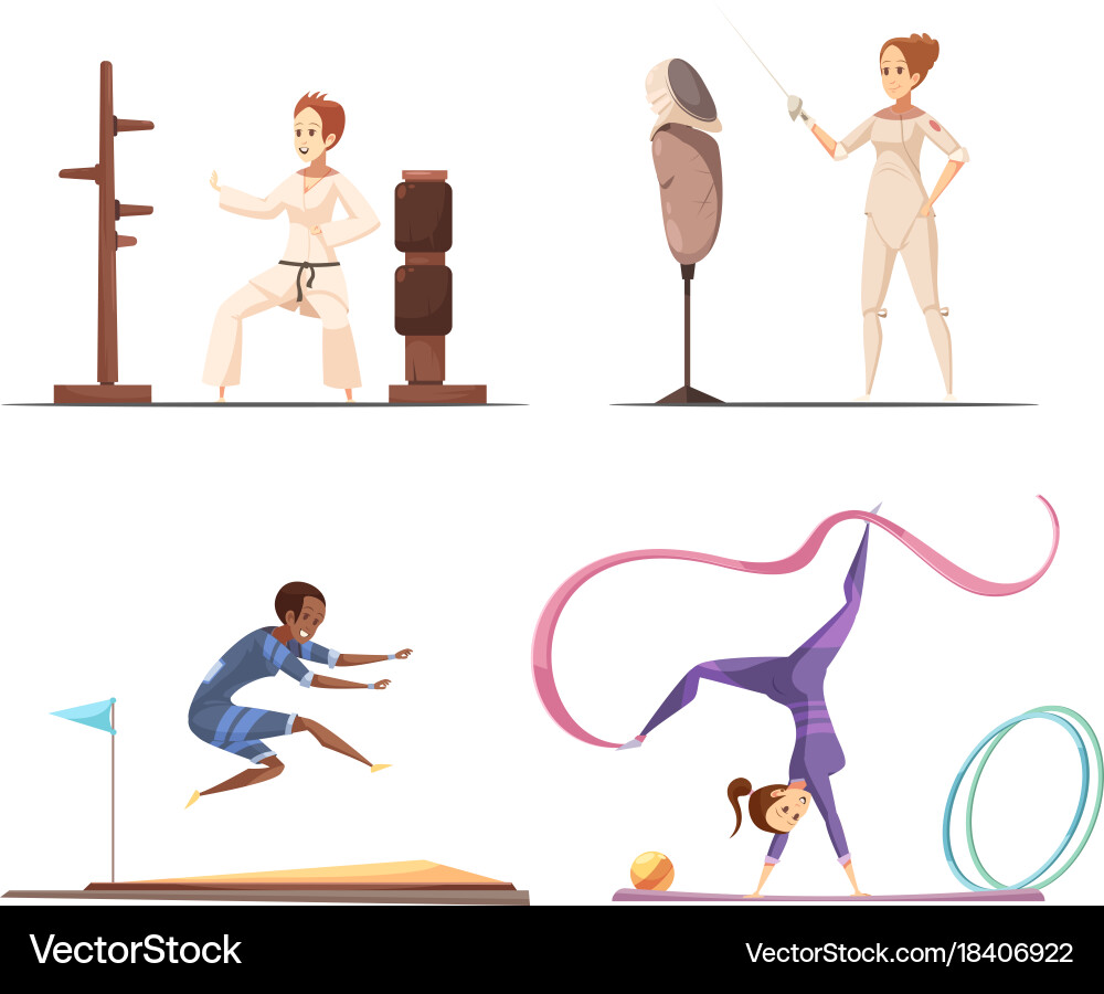 Female Gymnasts Sport Collection Vector Image