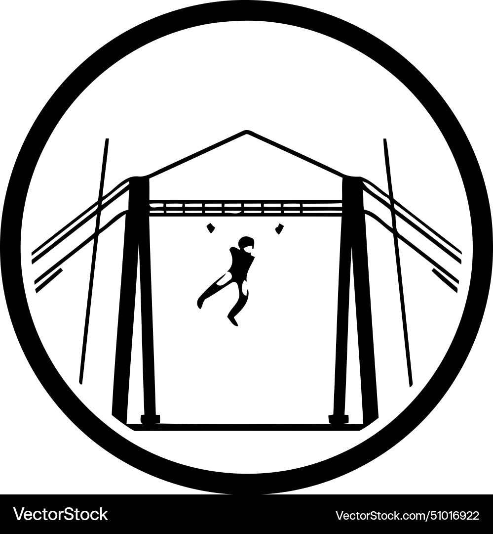 Man jumping over the bridge in flat design style Vector Image