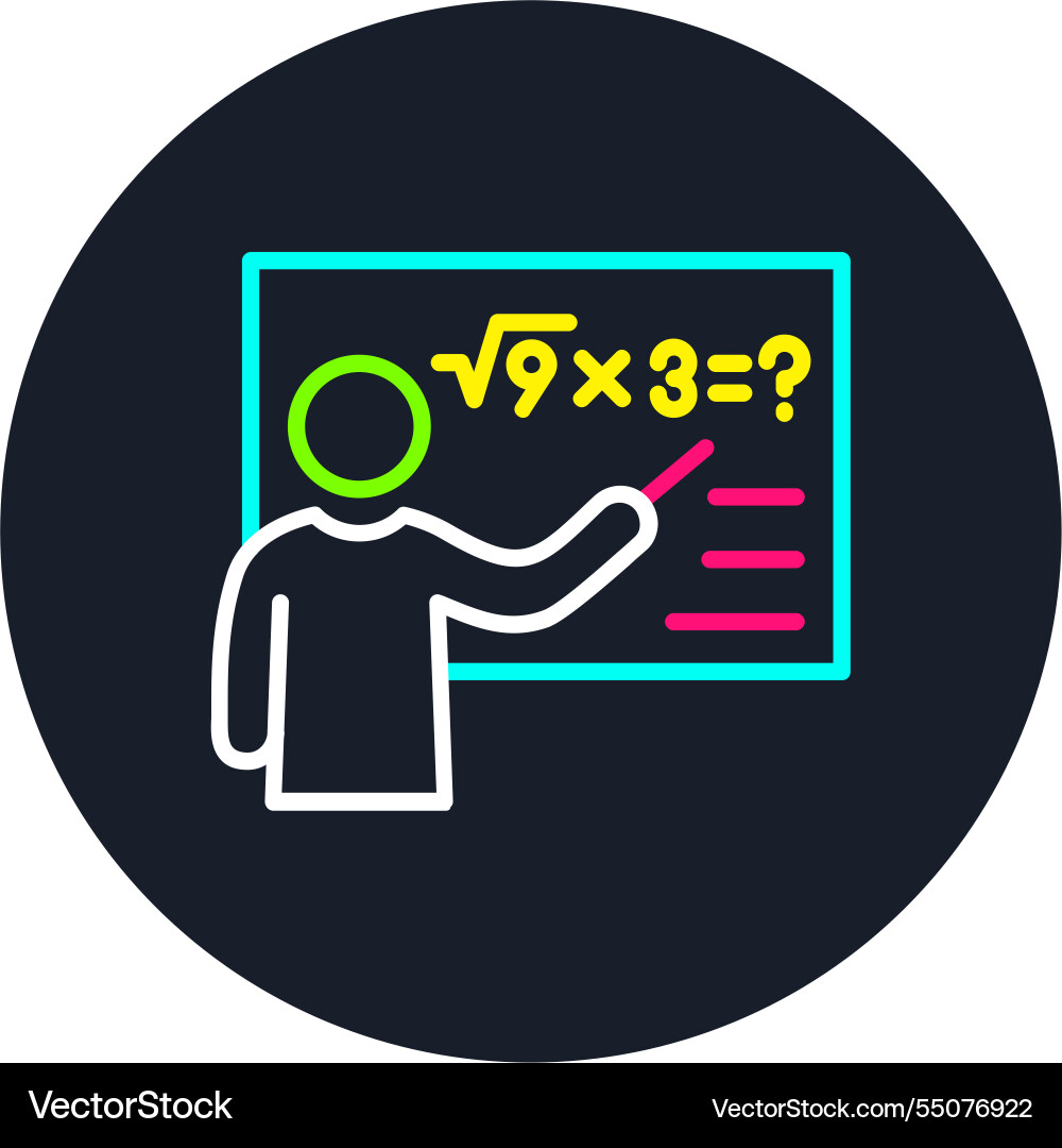 Mathematician line multi color icon Vector Image