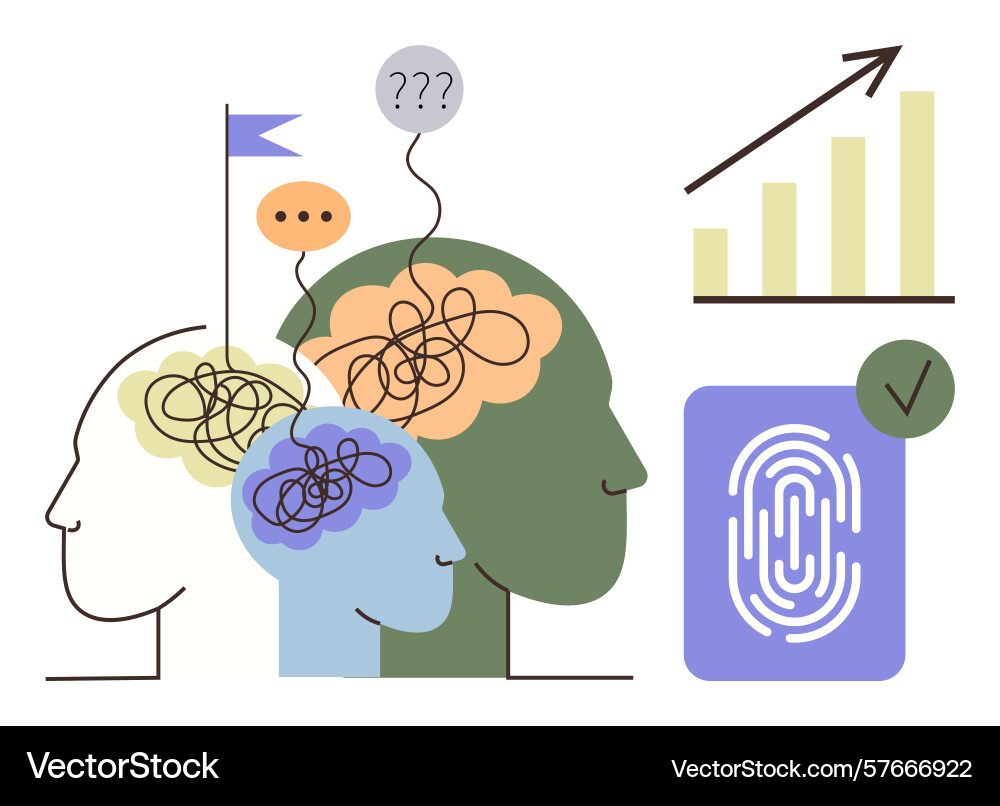 Mental processes representing problem solving Mental processes representing problem solving vector image
