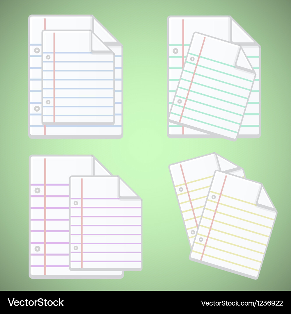 Note paper sheet with colorful lines Vector Image