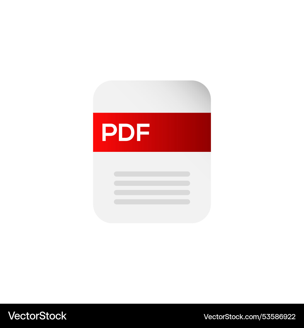 Pdf file document icon text vector image