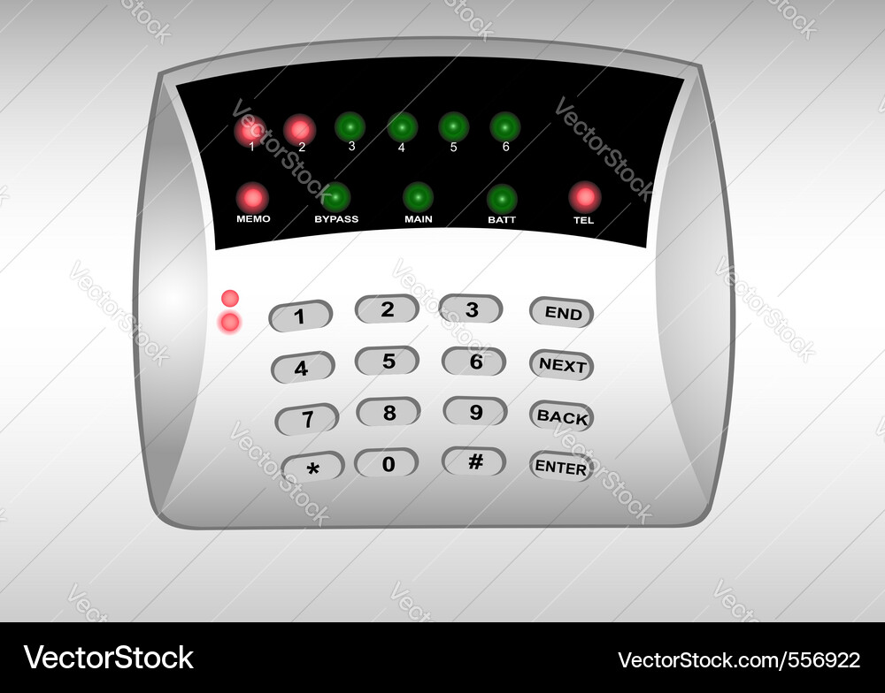 Security System Control Panel Vector Image