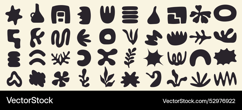 Set of hand-drawn geometric shapes organic Set of hand-drawn geometric shapes organic vector image