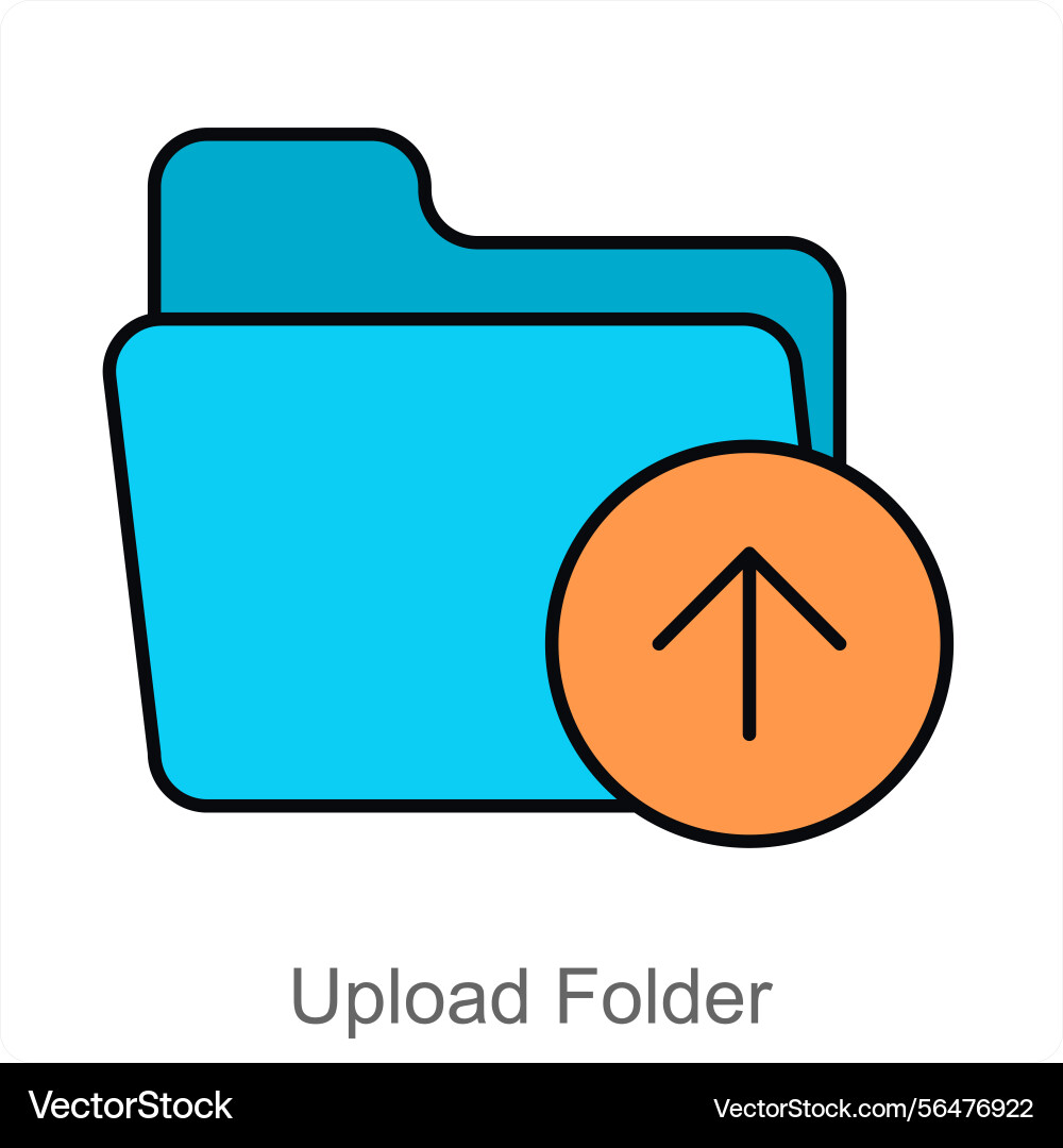 Upload folder icon concept vector image
