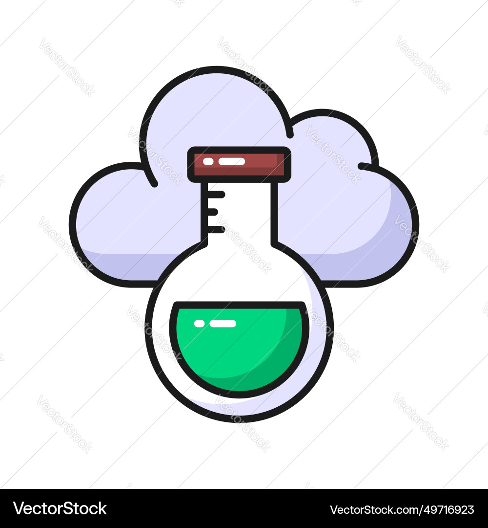 Cloud with flask showing concept vector image