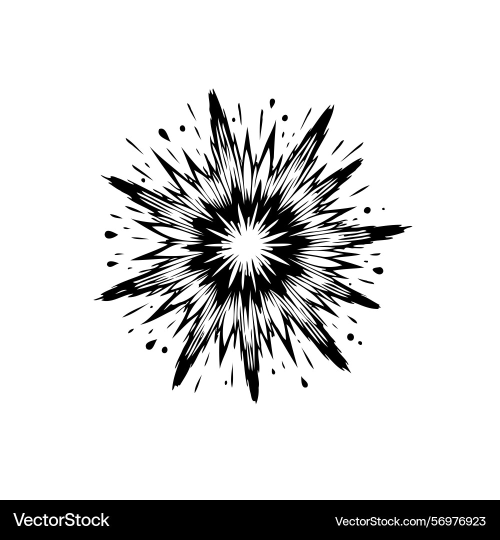 Dynamic radial explosion effect with stylized Vector Image