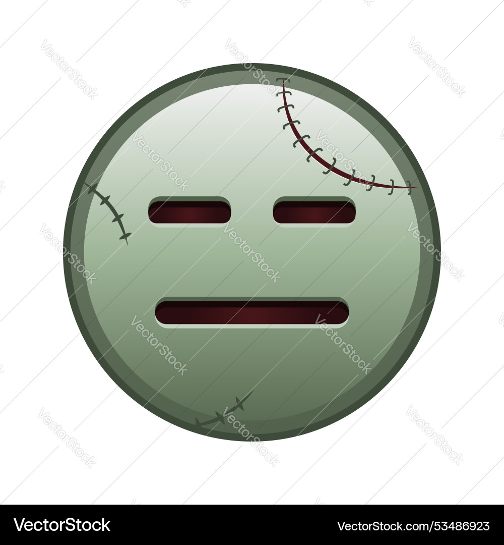 Expressionless face large size of zombie Expressionless face large size of zombie vector image