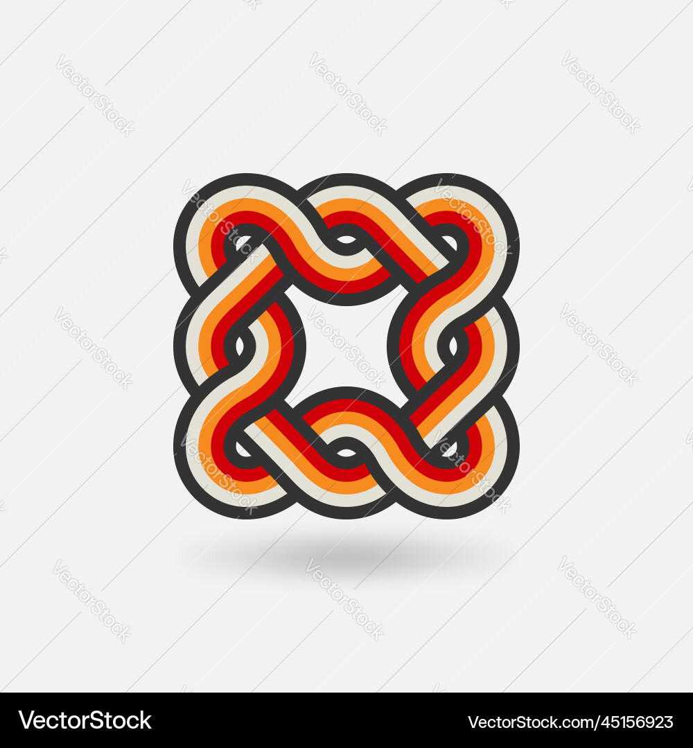Interlocking Knot Shape Vector Image