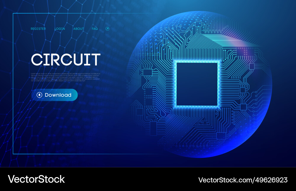 Microchip artificial intelligence big data Microchip artificial intelligence big data vector image