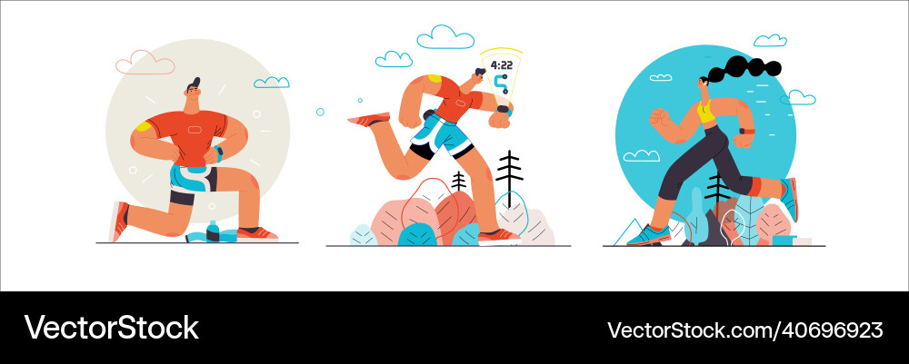 Runners - a set of running Runners - a set of running vector image