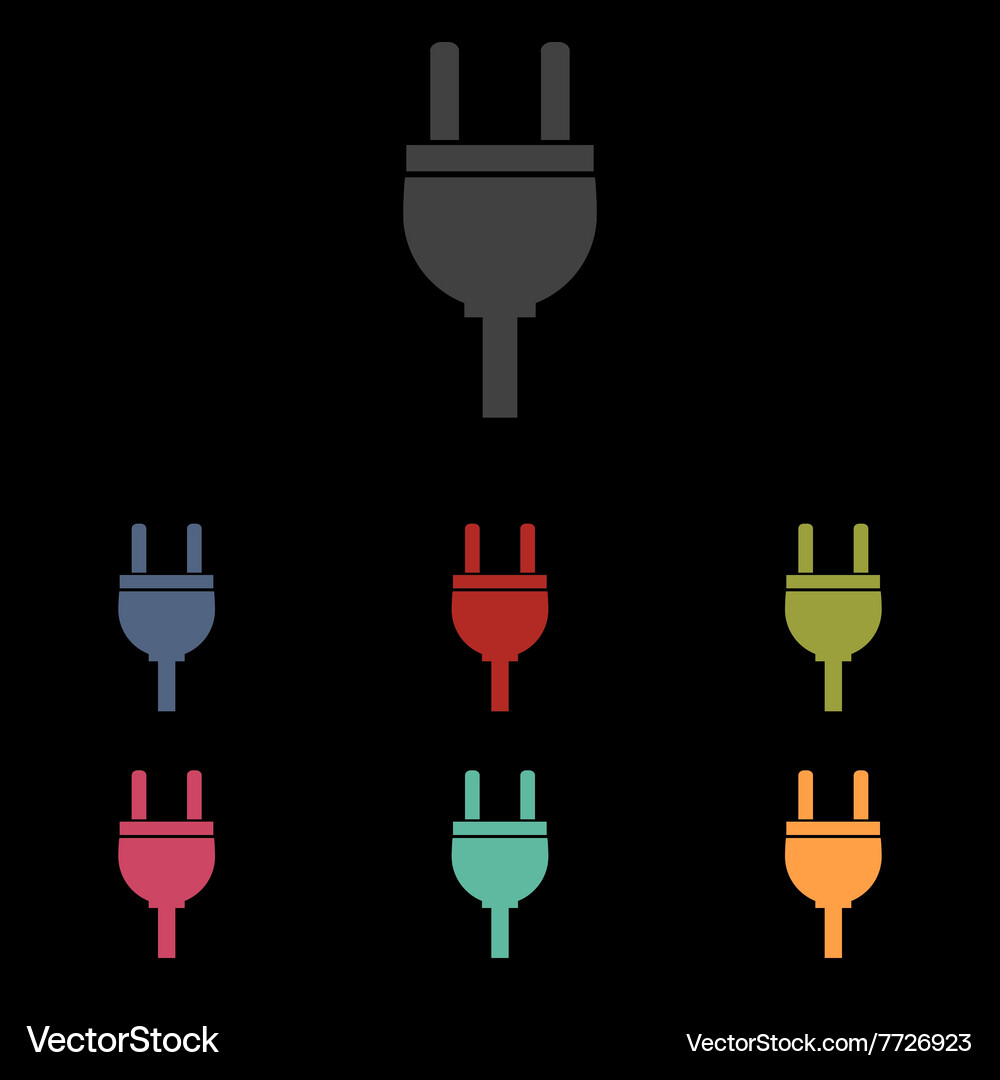 Socket icon set Vector Image