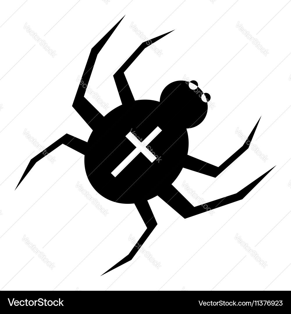 Spider with cross on back icon simple style vector image