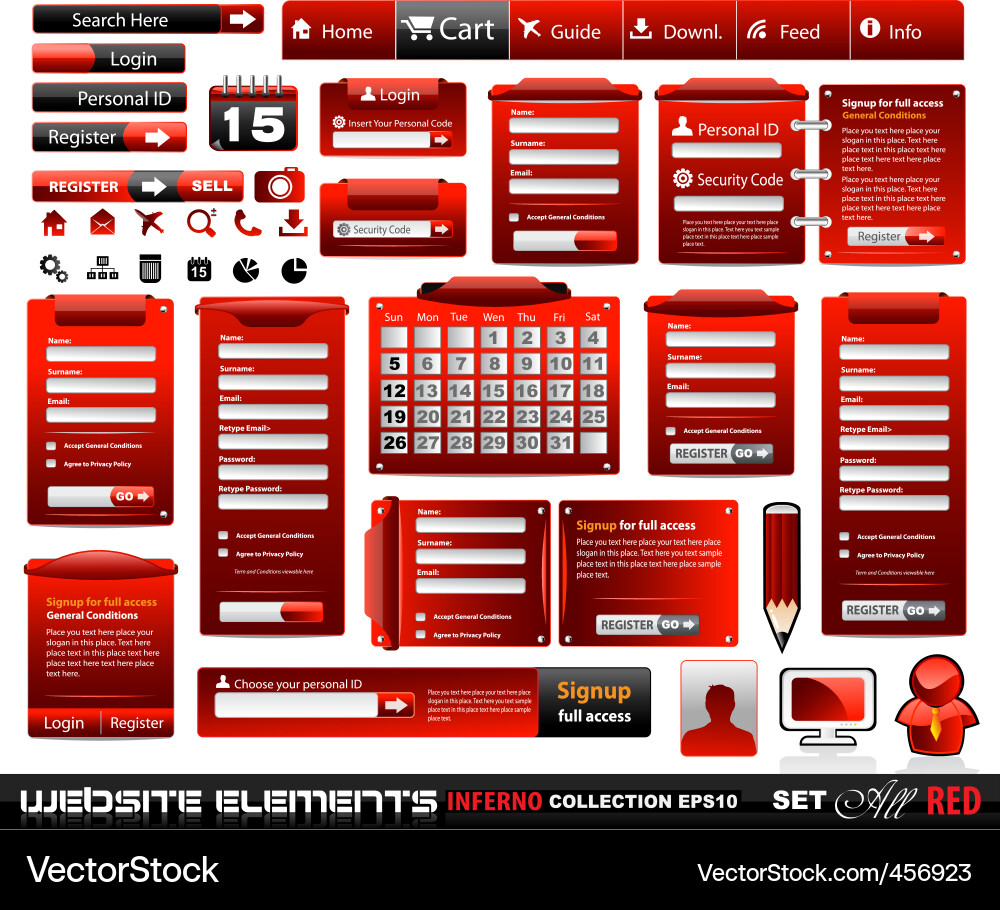 Web UI Elements Collection vector image