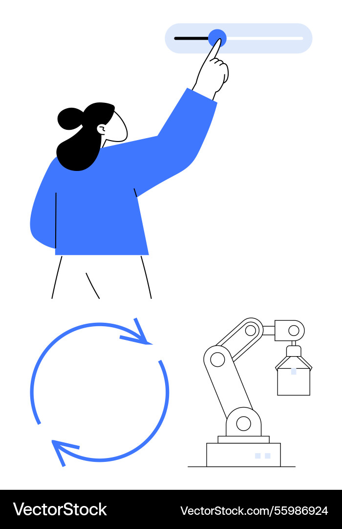 Automation process with robotic arm circular Vector Image