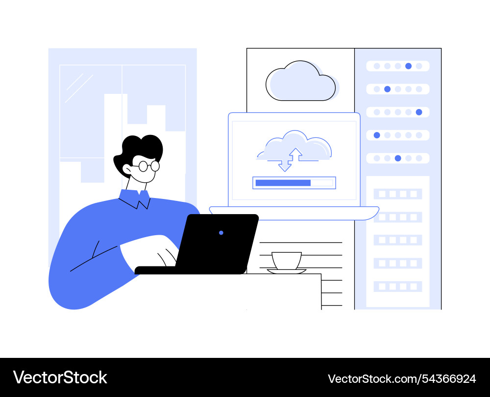 Big data cloud storage isolated cartoon Big data cloud storage isolated cartoon vector image