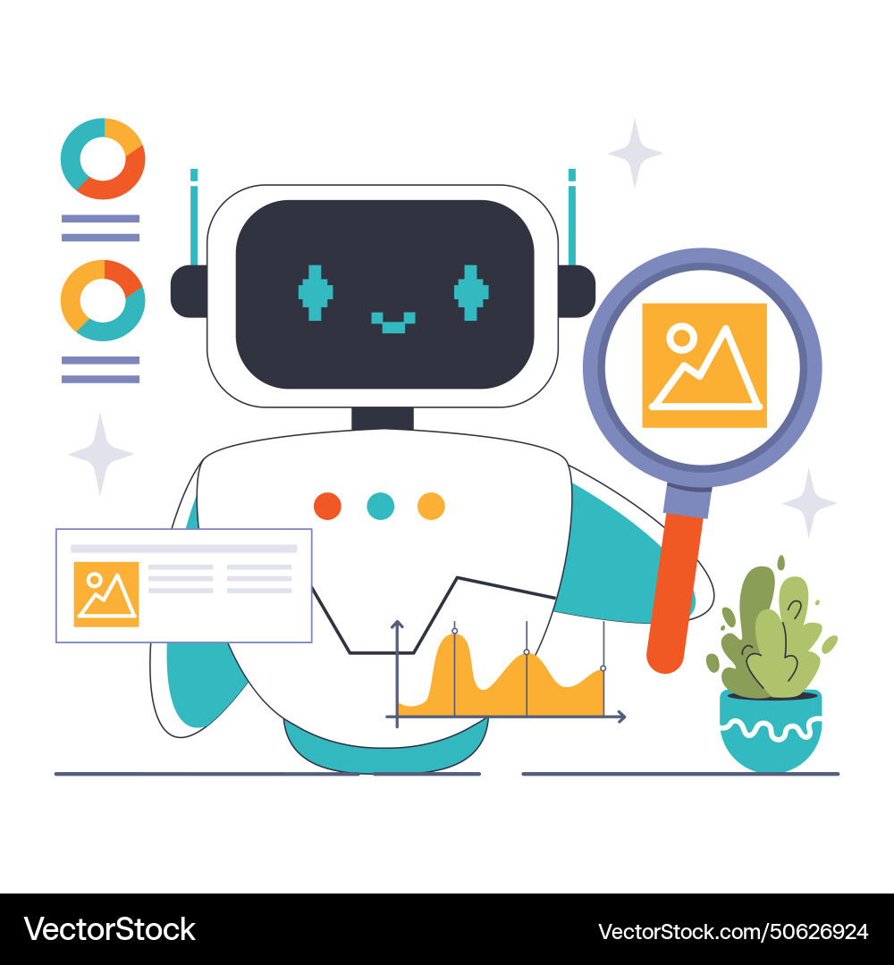 Convolutional neural network theme flat Convolutional neural network theme flat vector image