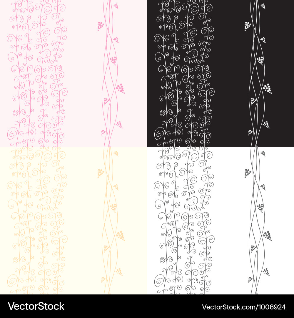 Floral Scroll Pattern Vector Image