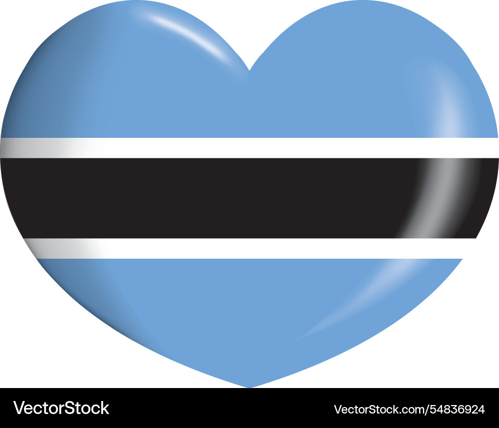 Icon representing button heart flag of botswana Icon representing button heart flag of botswana vector image