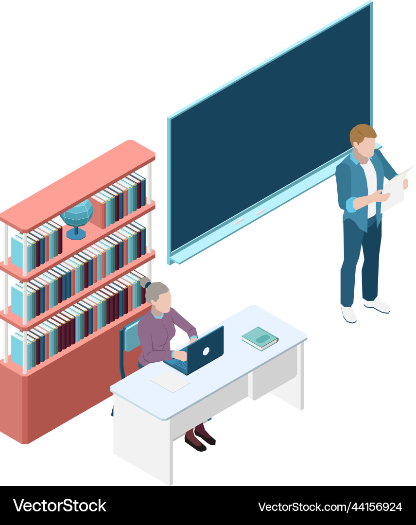 Isometric university classroom Isometric university classroom vector image