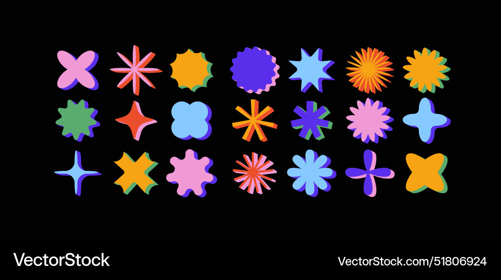 Set of different geometric shapes and elements Set of different geometric shapes and elements vector image