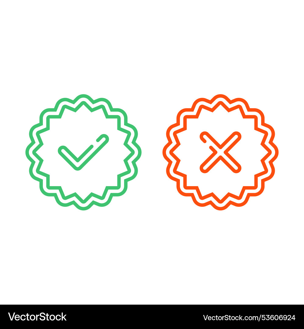 Thin line check mark icons set isolated on white Thin line check mark icons set isolated on white vector image