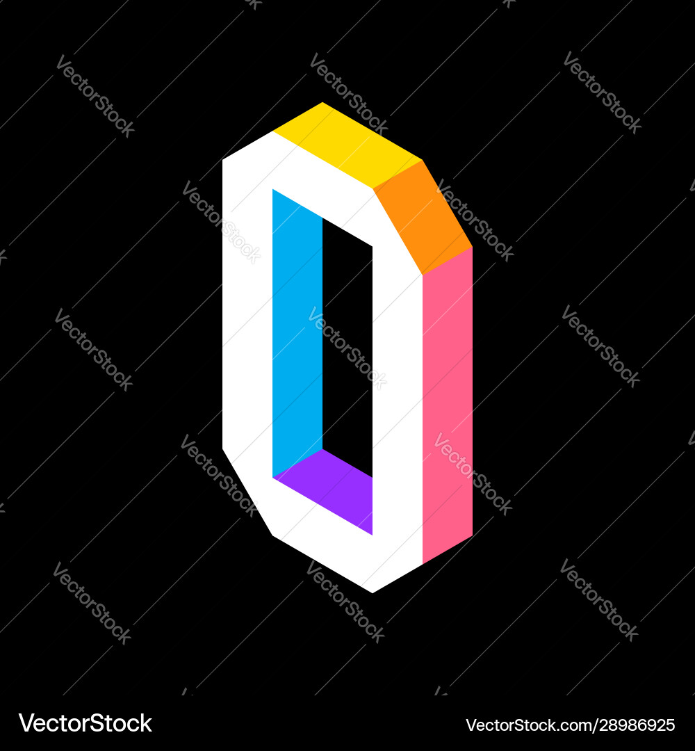 3D Bunte Buchstaben O Logo Vektorbild