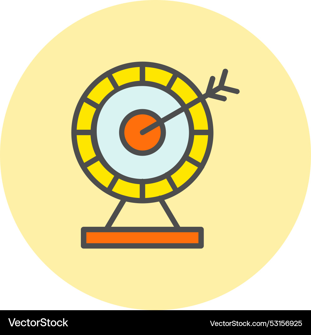 Dart board line filled circle icon Vector Image