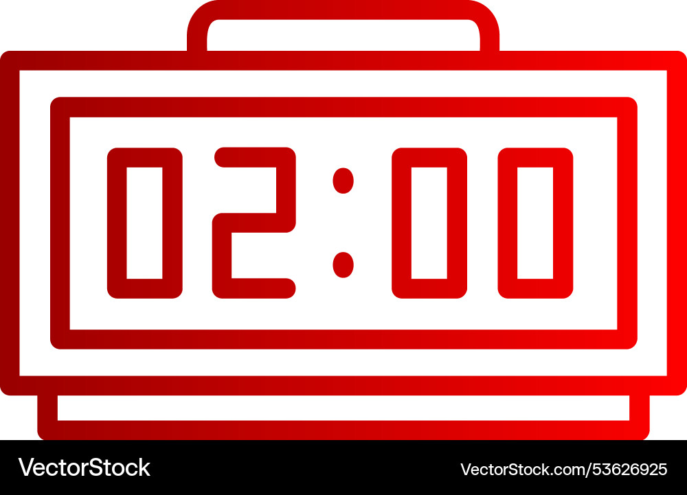 Digital clock line gradient icon Vector Image