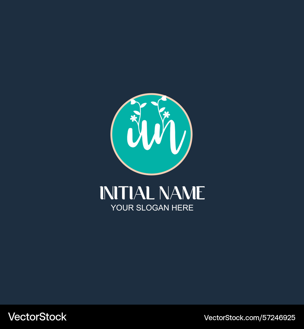 Elegant un initial logo design with botanical Elegant un initial logo design with botanical Vector Image