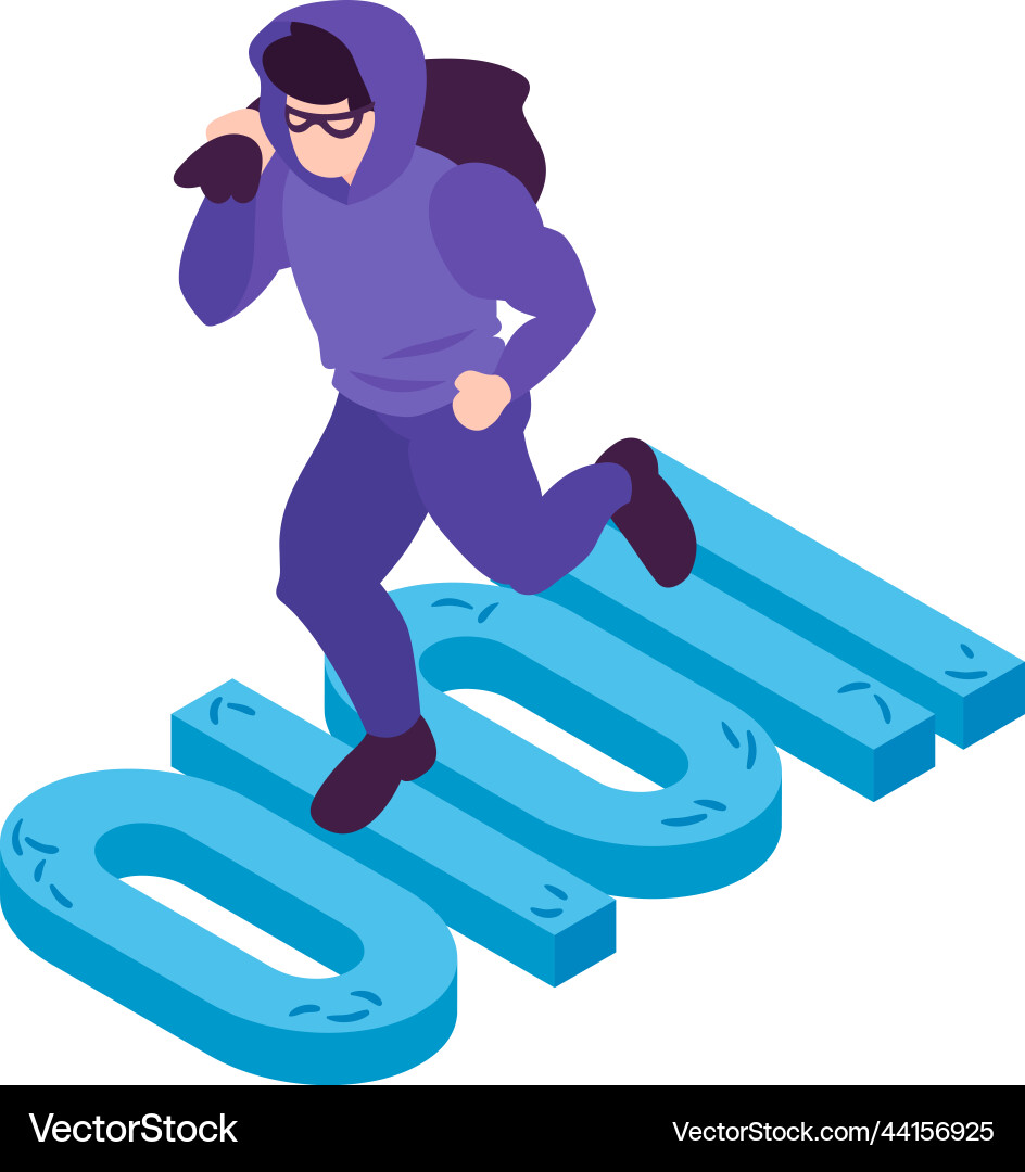 Hacker isometric concept Hacker isometric concept vector image