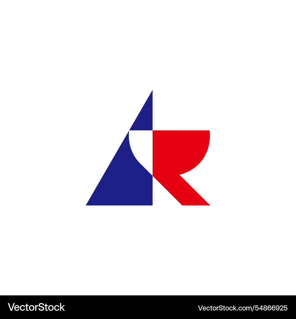 Letters ar linked triangle geometric shape math vector image