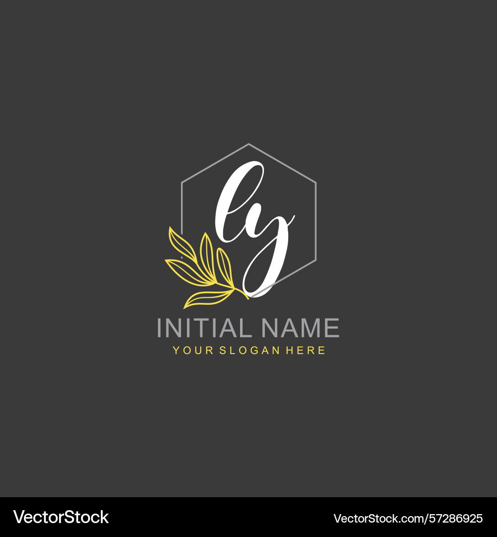 Ly initial logo templates with botanical elements Vector Image