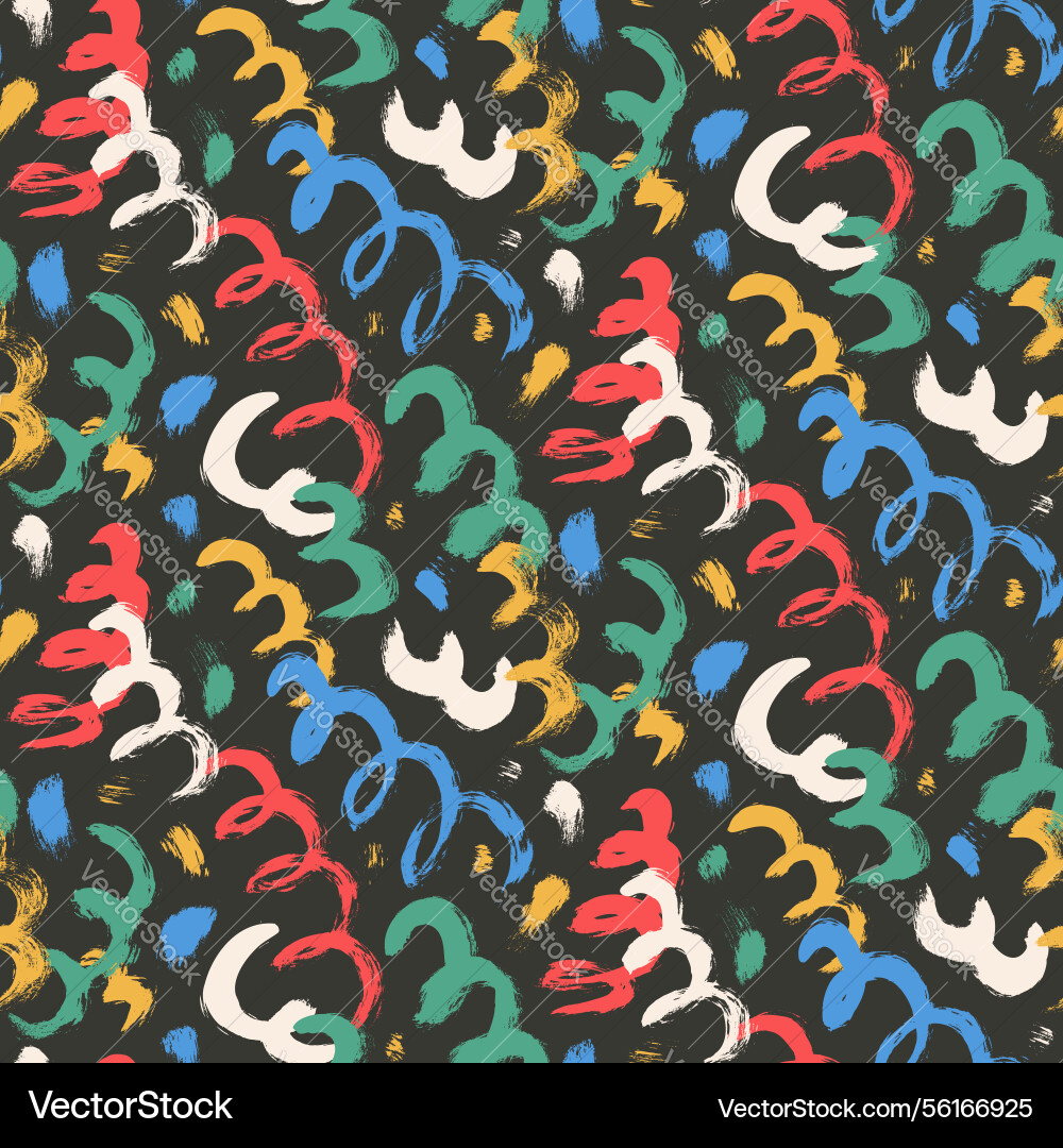 Night carnival decor seamless pattern curve lines Vector Image