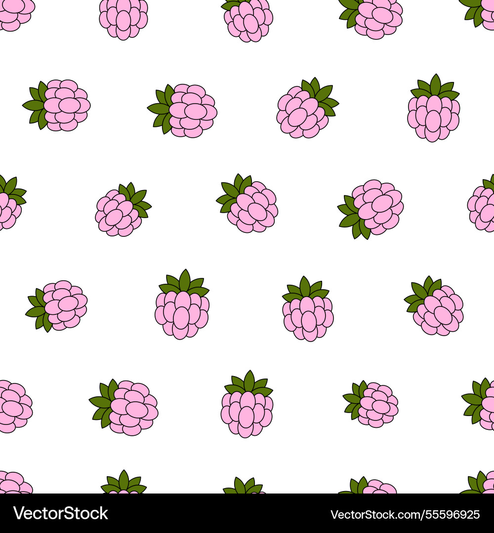 Raspberry seamless pattern endless background Raspberry seamless pattern endless background vector image