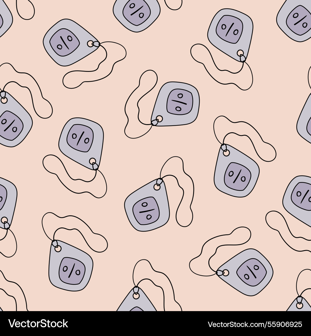 Seamless pattern with hanger price tag showing vector image