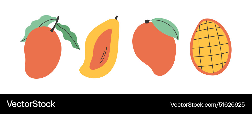 Set of abstract mango simple Set of abstract mango simple vector image