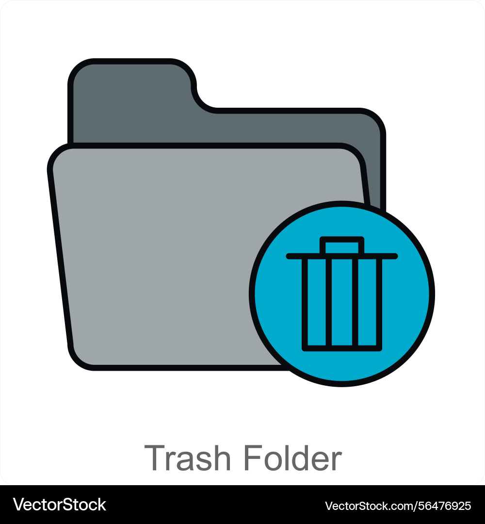 Trash folder icon concept Royalty Free Vector Image